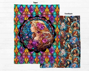 Stained Glass Long Hair Princess Blanket Panel